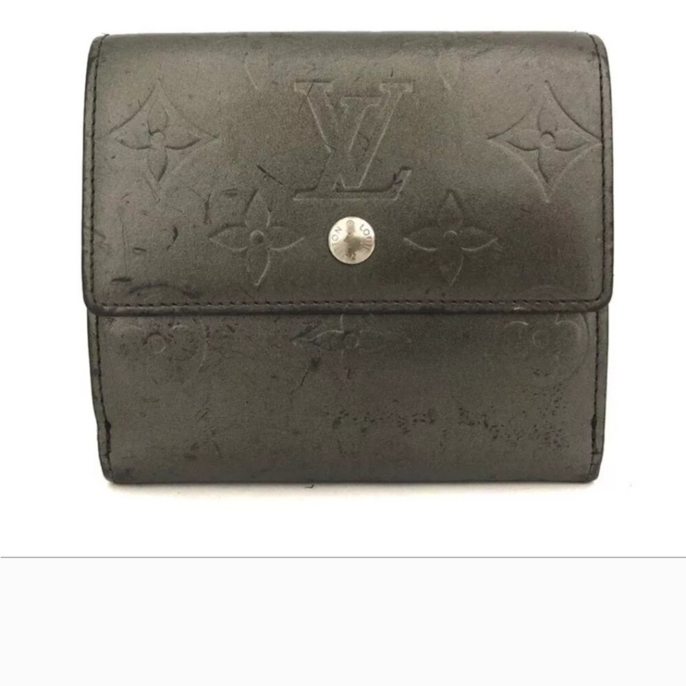 Louis Vuitton Monogram Mat Portefeiulle Elise Trifold Wallet EUC